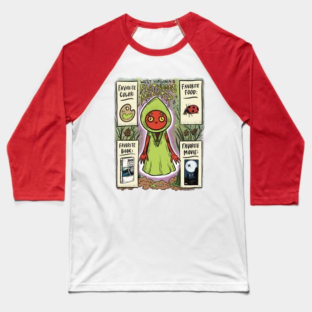 Flatwoods Monster Favorite Things Baseball T-Shirt by shapelessflame